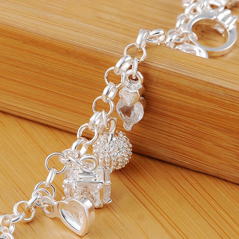 S925 Silver Plated Thirteen Piece Hanging Bracelet - A Perfect Valentine's Day Gift for Her