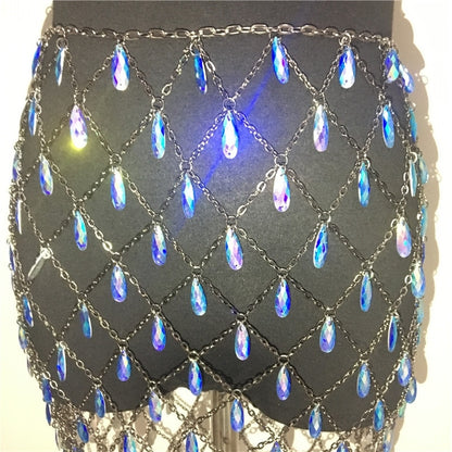 Festival Queen boho crystal sequin mini skirts