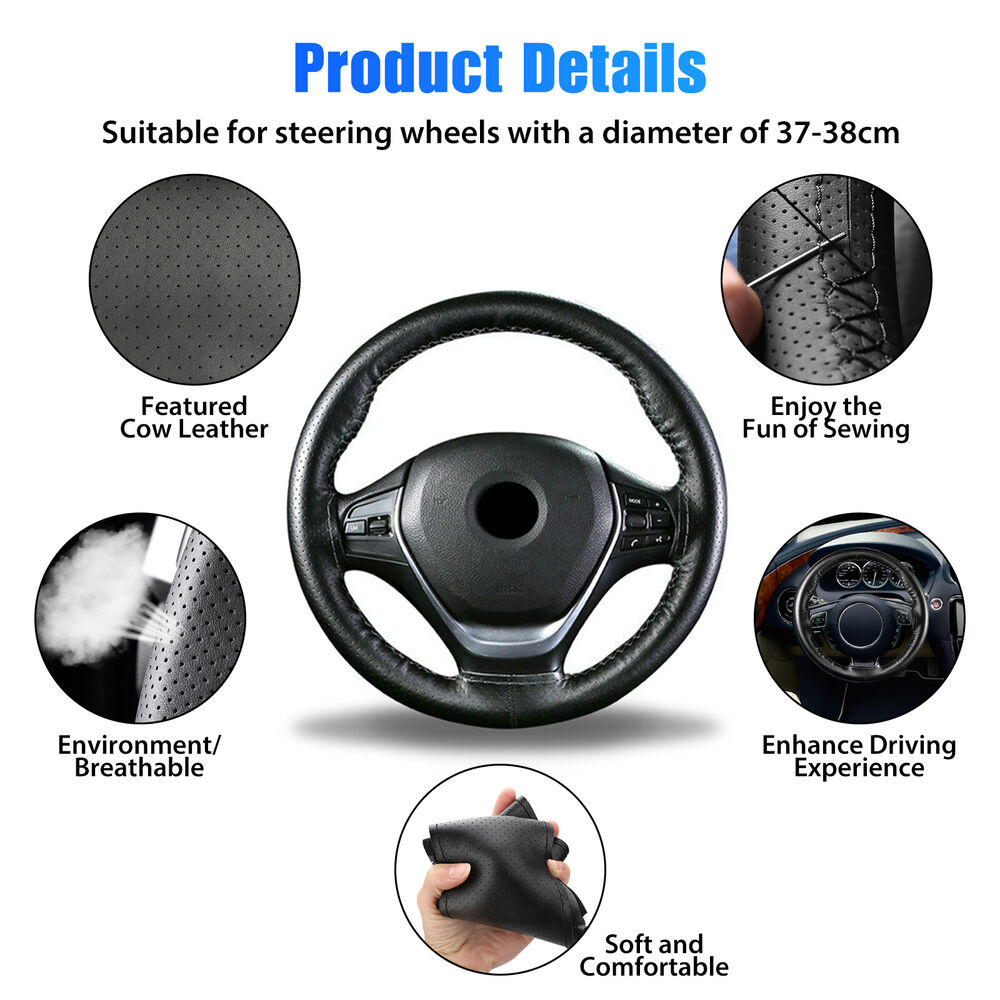 Genuine Leather DIY Car Steering Wheel Cover