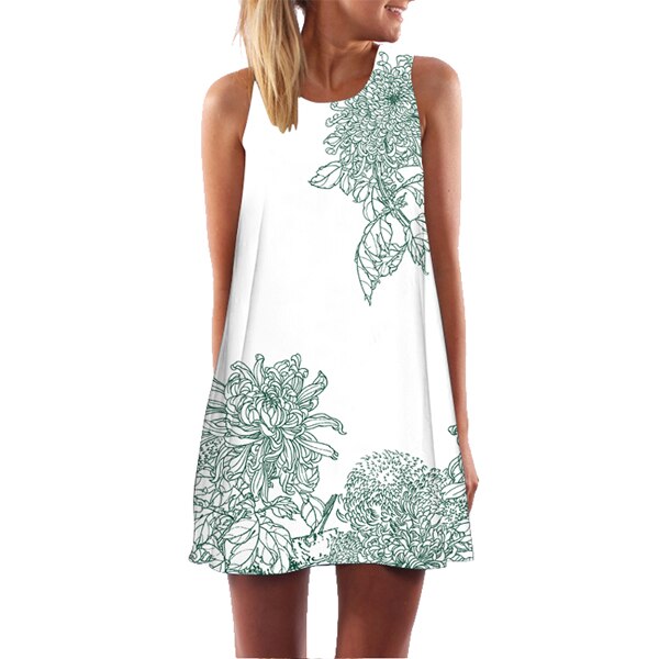 Women 3D Floral Print Short Dress