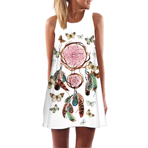 Women 3D Floral Print Short Dress