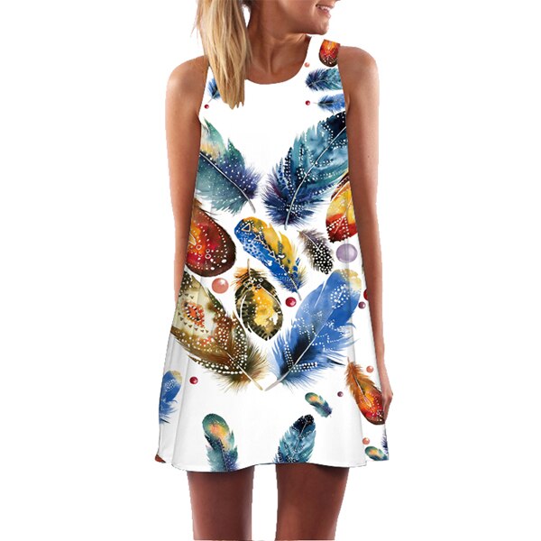 Women 3D Floral Print Short Dress