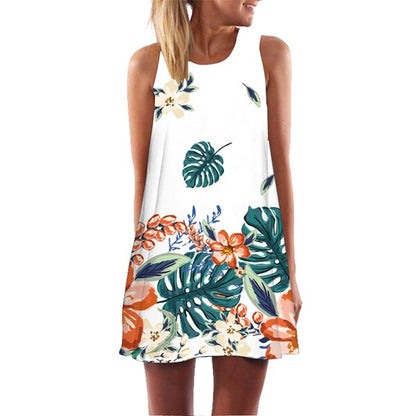 Women 3D Floral Print Short Dress