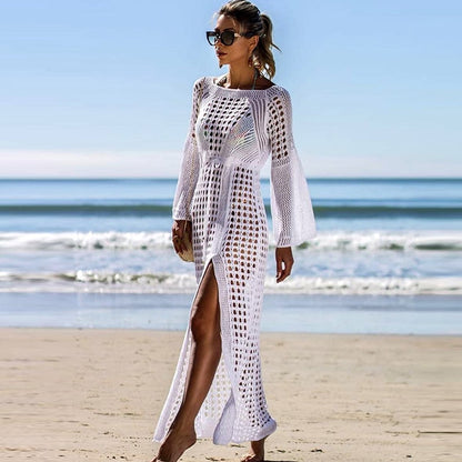 White Knitted Beach Cover up