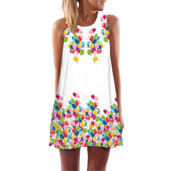 Women 3D Floral Print Short Dress