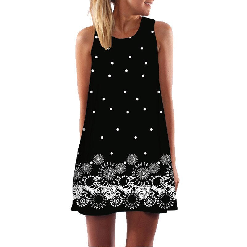 Women 3D Floral Print Short Dress