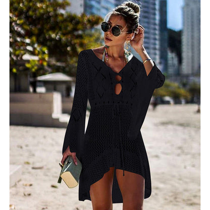 White Knitted Beach Cover up