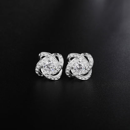 Silver Plated Zircon Earrings