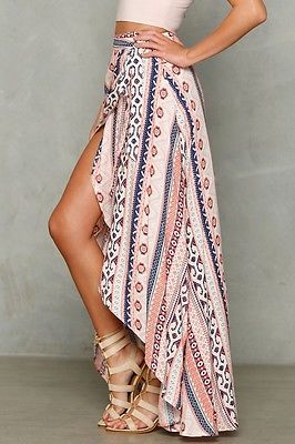 Split Floral Print Beach Skirt