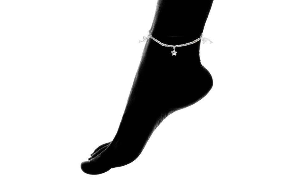 Italian 925 Solid Sterling Silver Charm Anklet