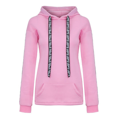 Letter Strap Hoodie Women