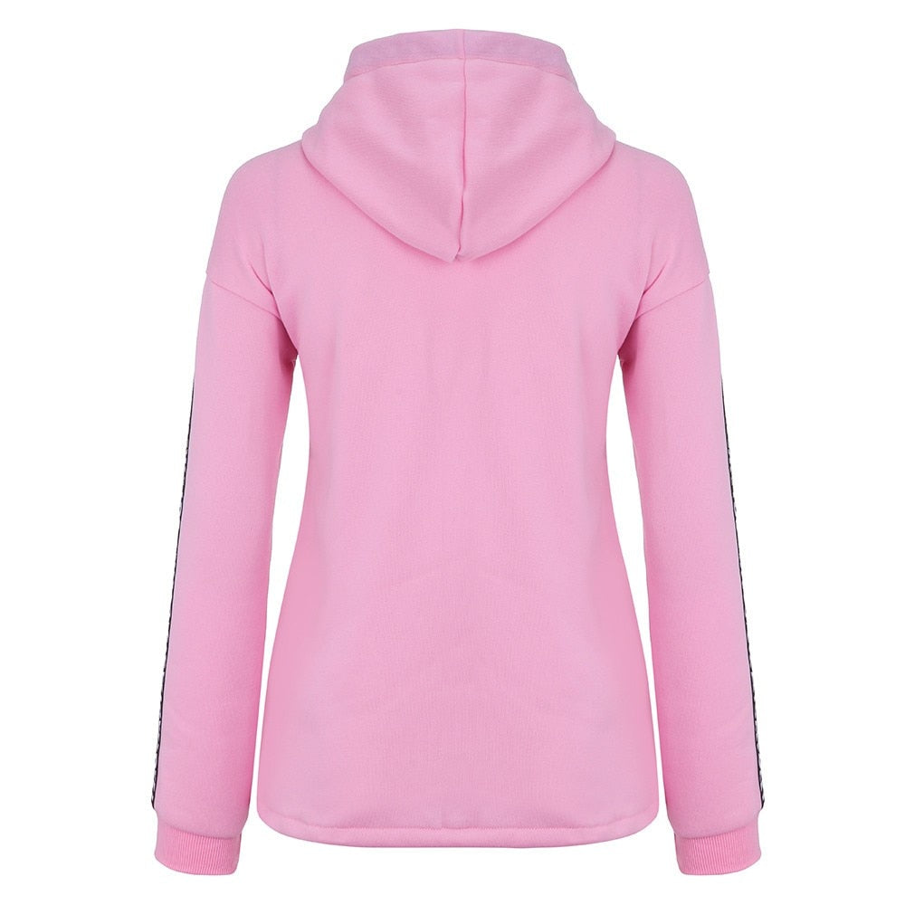 Letter Strap Hoodie Women