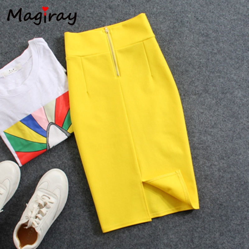 High Waist Elastic Pencil Skirt