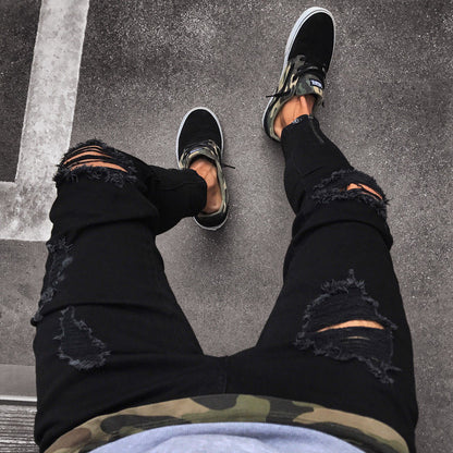 Ripped Destroyed Stretch Slim Fit Pants