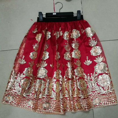 Embroideried Floral Sequins High Waist Tulle Skirts