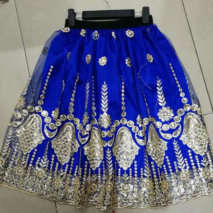 Embroideried Floral Sequins High Waist Tulle Skirts