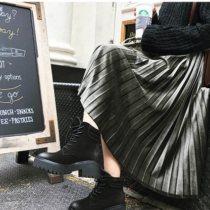 Velvet Skirt Pleated