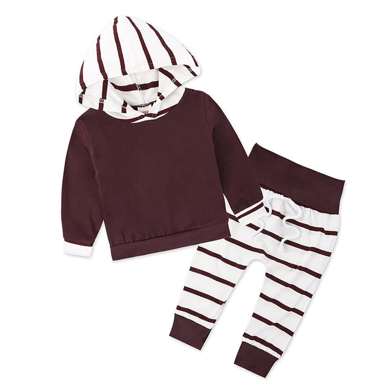 New Spring Autumn Boy's Girl's Clothing Sets Sport Pullover Set Fashion Kid 2pic Suits Set Toddler Striped Tracksuit baby