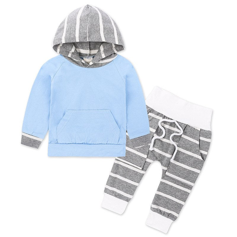 New Spring Autumn Boy's Girl's Clothing Sets Sport Pullover Set Fashion Kid 2pic Suits Set Toddler Striped Tracksuit baby