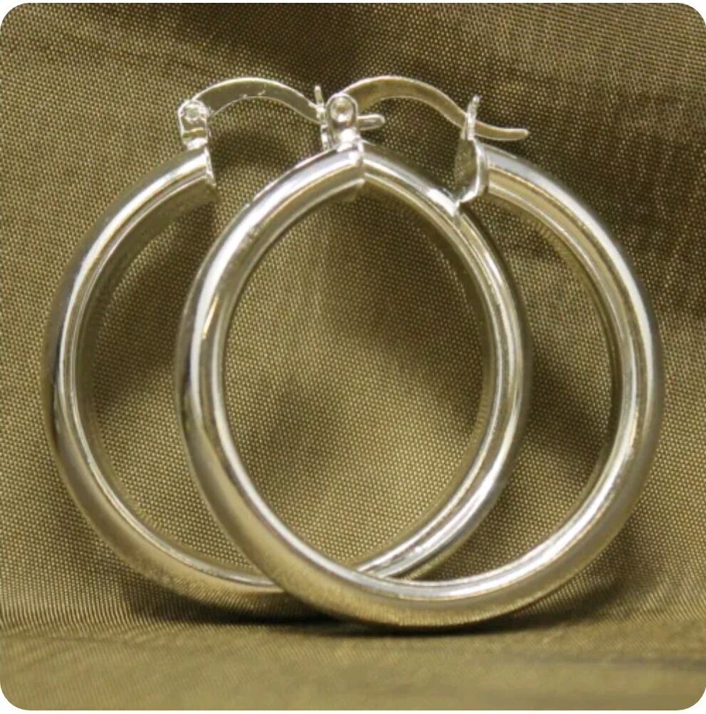 925 Silver Plated Elegant Hoop Earrings