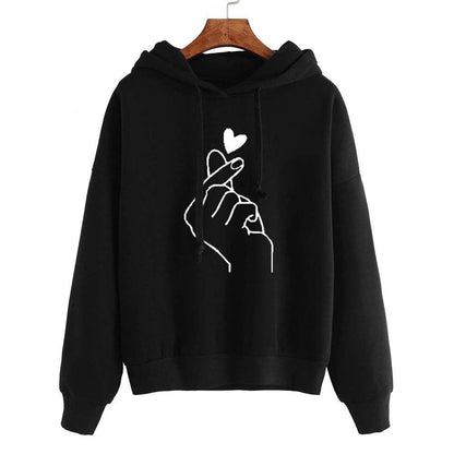 OEAK Women Hoodies Casual Kpop Planet Print Solid Loose Drawstring Sweatshirt Long Sleeve Hooded 2020 Autumn Female Pullover