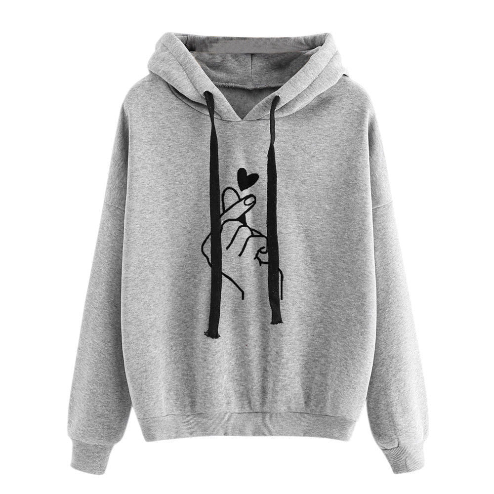 OEAK Women Hoodies Casual Kpop Planet Print Solid Loose Drawstring Sweatshirt Long Sleeve Hooded 2020 Autumn Female Pullover