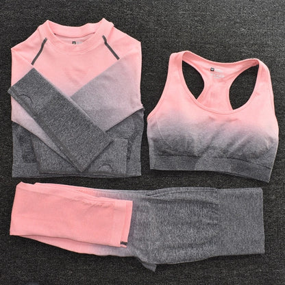 Seamless Leggings Long Sleeve Crop Top Set