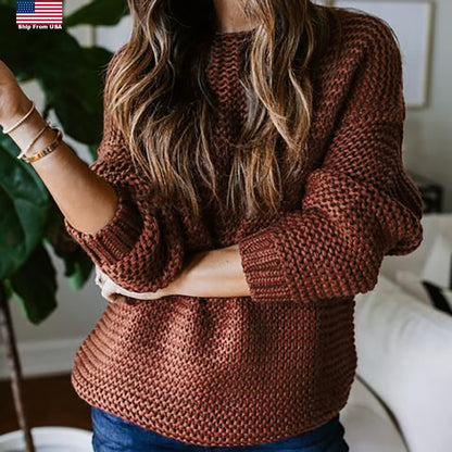 O Neck Knitted Loose Sweater