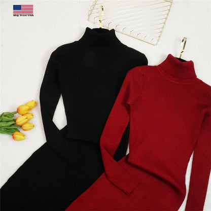 Turtleneck Sweater Dress