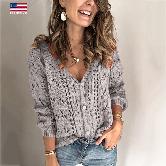 V-neck Spring casual Cardigan