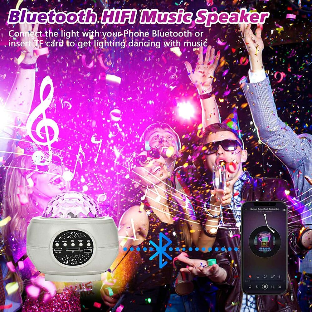 Projector Galaxy Starry Party Speaker LED Lamp Remote