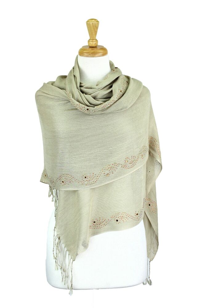 Rhinestone Shawls and Wraps Shiny Scarf