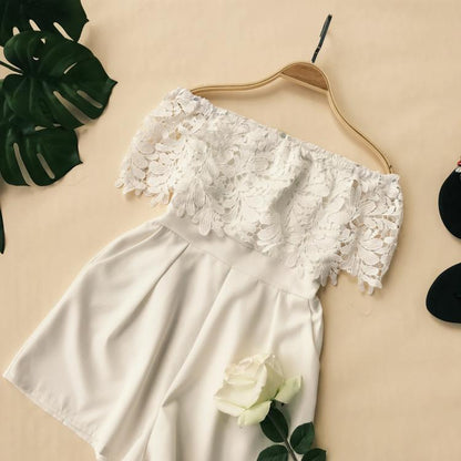 Lace Crochet Floral Hollow Out Playsuit