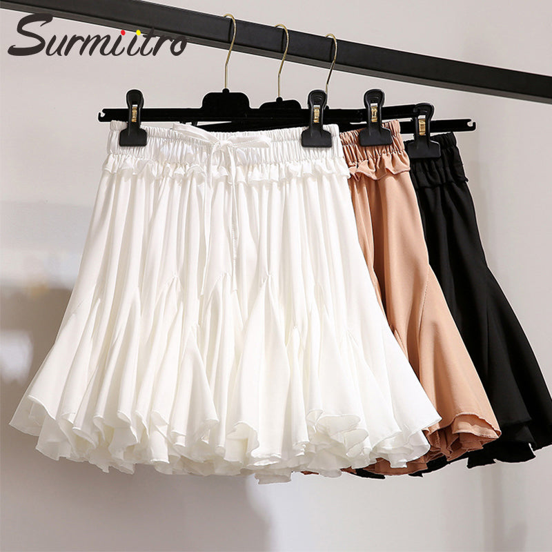 High Waist Tutu Pleated Mini Sun School Skirt