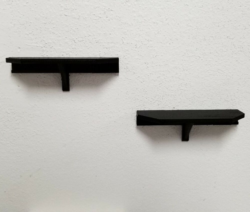 Two 6" x 2" Small Black Wall Shelves