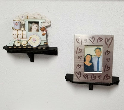 Two 6" x 2" Small Black Wall Shelves