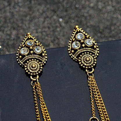 Vintage Gold Plated Long Tassel Earring
