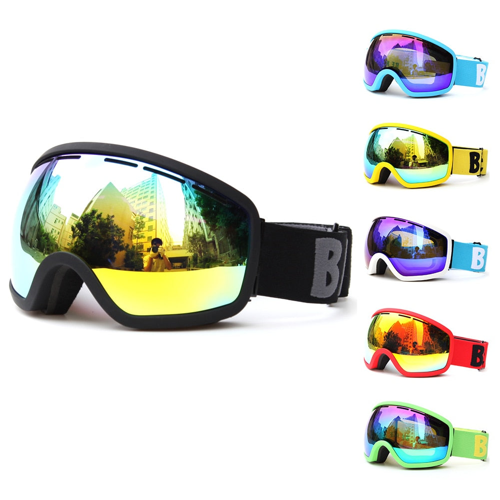 Winter Windproof Snowboard Glasses Skiing Goggles UV Protection Anti-fog Anti-slip Strap Ski Goggles Snowboarding Ski Eyewear