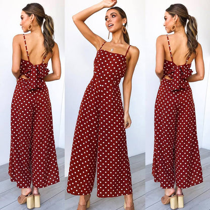 Polka Dot Holiday Wide Leg Pants