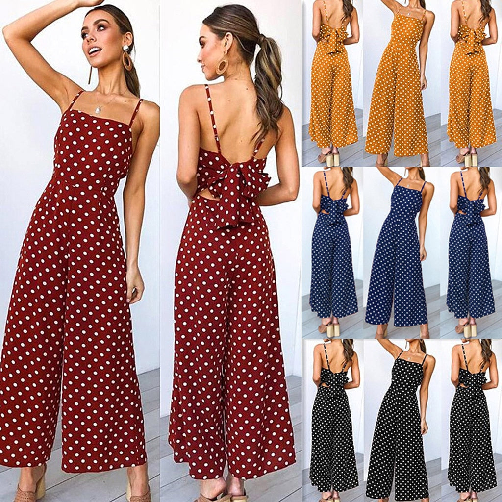 Polka Dot Holiday Wide Leg Pants