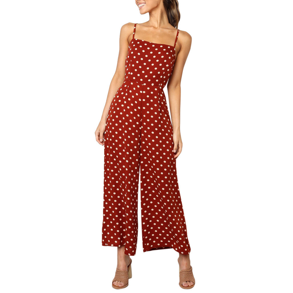 Polka Dot Holiday Wide Leg Pants