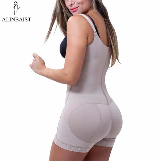 Women Best Shapewear Slip Butt Firm Tummy Control Zip Front Open Bust Latex Bodysuit Full Body Shaper Slimming Plus Size