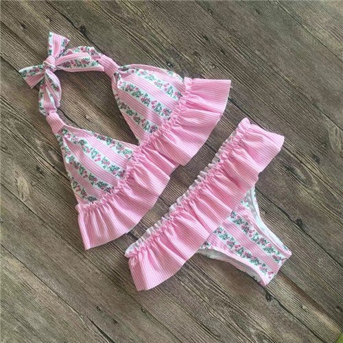 Women Bikini Set New Floral Swimsuit Women Push Up Two Piece Swimwear Triangle Swimwear Bathing Suit Swimming Costume Beach Wear