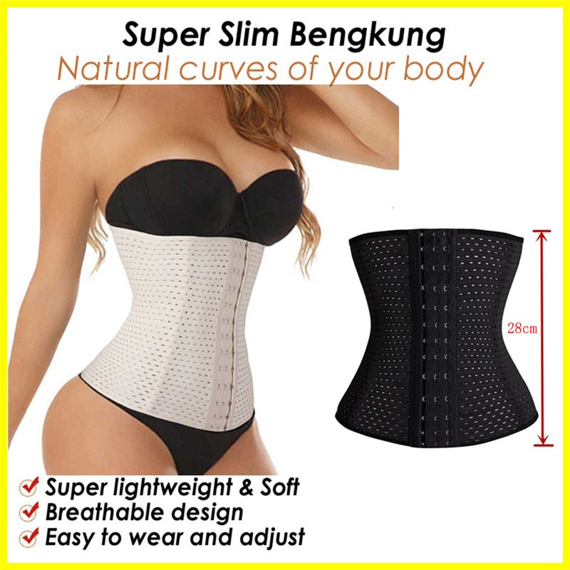 Women Black High Waist Trainer Body Shaper Waist Tummy Girdle Glass  Workout Underbust Control Weight Loss Corset Slimming Belt