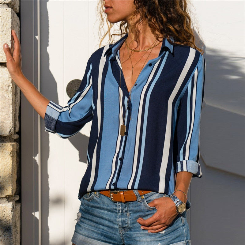 Women Blouses 2019 Fashion Long Sleeve Turn Down Collar Office Shirt Chiffon Blouse Shirt Casual Tops Plus Size Blusas Femininas