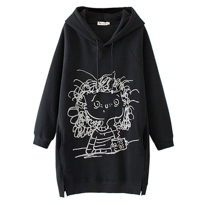 Long Hoodie Sweatshirt Pullover