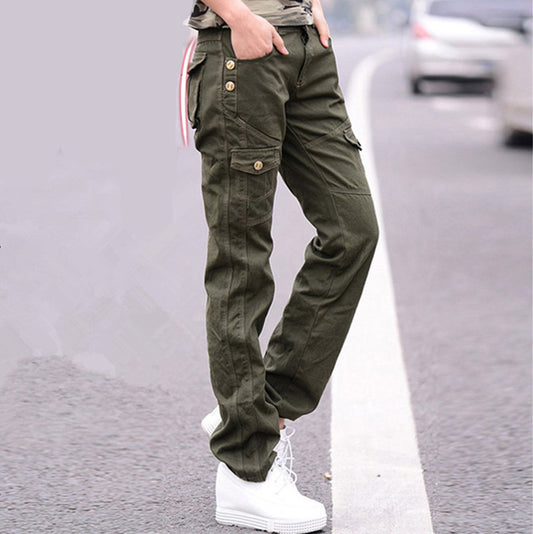 Women Military Cotton Cargo Pants Ladies Casual Winter Loose Trousers Army Green Plus Size Camouflage Pants Females Clothing