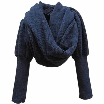 Women Scarf Poncho Women Scarves Womens 2019 Winter Fashion Women Knitted Long Sleeve Wrap Shawl Scarf Echarpe Femme