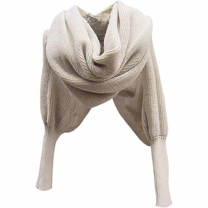 Women Scarf Poncho Women Scarves Womens 2019 Winter Fashion Women Knitted Long Sleeve Wrap Shawl Scarf Echarpe Femme