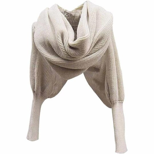 Women Scarf Poncho Women Scarves Womens 2019 Winter Fashion Women Knitted Long Sleeve Wrap Shawl Scarf Echarpe Femme